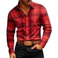 thumbnail image 1 of Bosfbaoi Long Sleeve Button Down Shirts for Men Plaid Point Collar Regular Fit Casual Woven Shirts, 1 of 8
