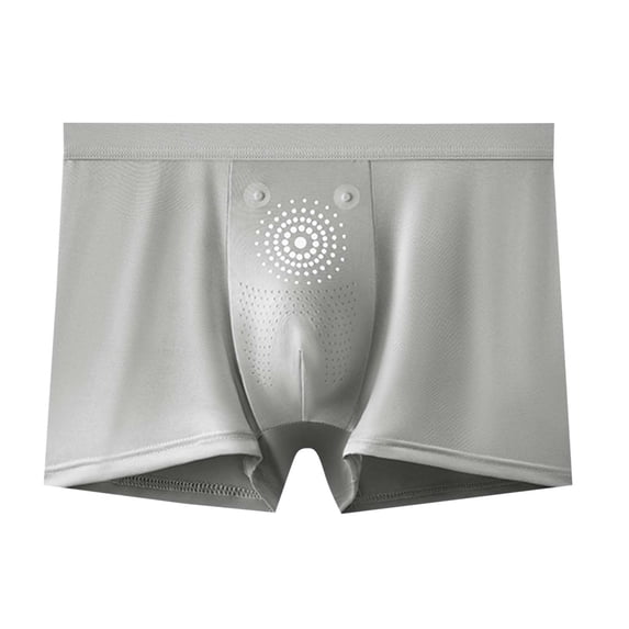 Bosfbaoi Men Ice Silk Underpants Boxers Loose Fit Solid Color Graphene Breathable Boxer Briefs Comfortable Mens Underpants