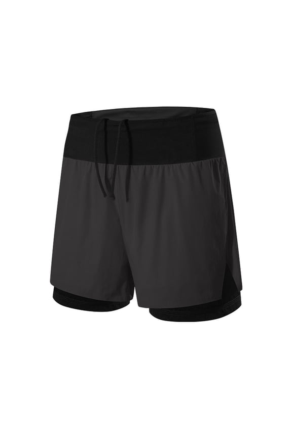 Men's 2 in 1 Running Shorts with Built-in Liner - Quick Dry Lightweight Athletic Shorts with Back Pocket & Breathable Holes, 5 Inch Split Workout Shorts for Marathon, Gym & Training