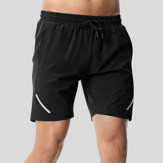 Bosfbaoi Men's 5 Inch Inseam Running Shorts with Zipper Pockets Quick Dry Athletic Gym Workout No Liner Shorts, Lightweight