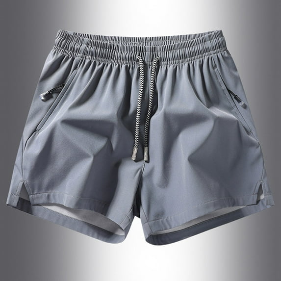 Bosfbaoi Men's 5" Running Shorts 2 Pack Quick Dry Athletic Workout Gym Shorts with Zipper Pockets
