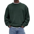 thumbnail image 1 of Bosfbaoi Men's Fashion Casual Loose Top Solid Color Corduroy Crew Neck Sweatshirt Long Sleeve Warm Soft Comfortable Everyday Wear Top, 1 of 5
