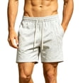 thumbnail image 1 of Bosfbaoi Mens Shorts Cotton Blend Sweat Shorts Elastic Waist Drawstring Shorts with Stitch Detail, 1 of 7
