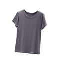 thumbnail image 1 of Bosfbaoi Pajama Tops For Women Modal Short Sleeve T-Shirt Classic Crew Neck Soft Breathable Basic Sleepwear Tee, 1 of 8