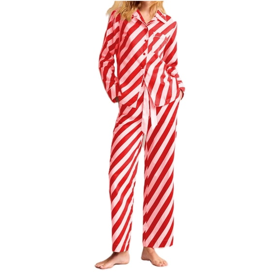 Bosfbaoi Pajamas Women's Long Sleeve Sleepwear Soft Button Down Loungewear Pjs Lounge Set Nightwear S-L