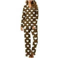 thumbnail image 1 of Bosfbaoi Pajamas for Women Set 2 Piece Lounge Sets Long Sleeve Button Down Loungewear Cute Polka Dots Sleepwear Soft Pj,Chest Pocket, 1 of 7