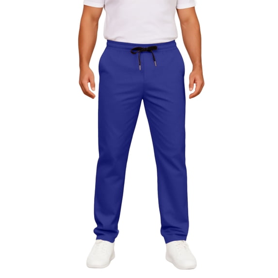 Bosfbaoi Plus Size Pants For Men Straight Leg Mens Casual Pants Drawstring Elastic Waist Trousers Everyday Wear