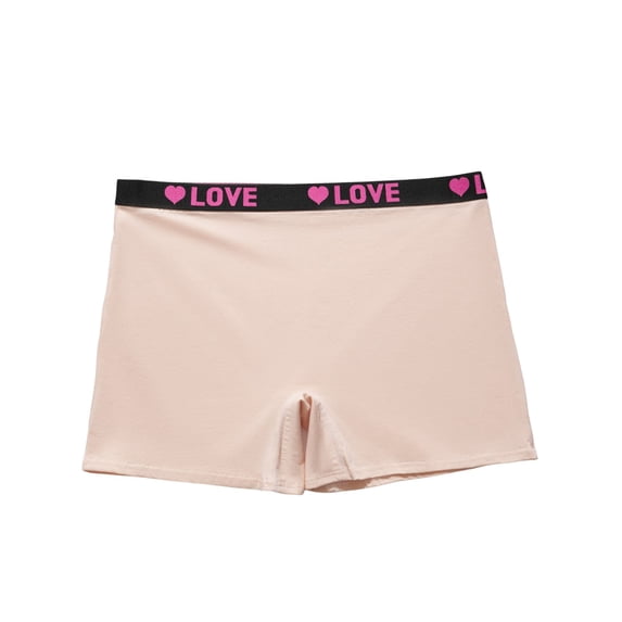 Bosfbaoi Plus Size Underwear For Women Mid-Rise Underwear "LOVE" Heart Print Cotton Lined Panties Valentine's Day Gift