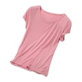 thumbnail image 1 of Bosfbaoi Plus Size Women's Pajama Tops Solid Color Short Sleeve T-Shirt Crew Neck Breathable Casual Top Soft Sleepwear, 1 of 4