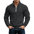 thumbnail image 1 of Bosfbaoi Quarter Zip Sweatshirts for Men Stand Collar Half Zip Pullover with Kangaroo Pocket Long Sleeve Solid Casual Fleece Tops, 1 of 8