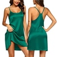 thumbnail image 1 of Bosfbaoi Satin Nightgowns for Women Adjustable Spaghetti Straps Sleeveless Chemise Sleep Dress, 1 of 8