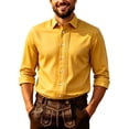 thumbnail image 1 of Bosfbaoi Shirts for Men Long Sleeve Pleated Front Button Down Oktoberfest Dress Shirts, 1 of 5