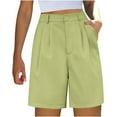 thumbnail image 1 of Bosfbaoi Shorts for Women Dressy Casual High Waisted Summer Work Elastic Waist Pleated Dress Shorts with Pockets, 1 of 3