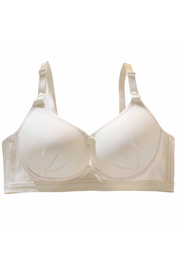 Solid Color Ribbed Nursing Wireless Bralette, Front Closure Adjustable Strap Lift Support Bra, Stretchable Comfort Postpartum Lingerie for Women