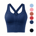 thumbnail image 1 of Bosfbaoi Sports Bra for Women Front Zipper Criss Cross Back High Support Longline Workout Tank Top, 1 of 7
