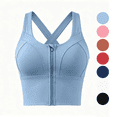 thumbnail image 1 of Bosfbaoi Sports Bra for Women Front Zipper Criss Cross Back High Support Longline Workout Tank Top, 1 of 7