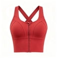 thumbnail image 1 of Bosfbaoi Sports Bra for Women Front Zipper Cross Back Longline High Support Workout Gym Athletic Bra, 1 of 6