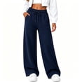 thumbnail image 1 of Bosfbaoi Sweatpants for Women Drawstring Elastic Waist Wide Leg Pants Patch Pocket Casual Loose Track Pants, 1 of 8