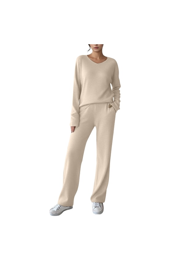 Two Piece Outfits Sweater Sets Pit Knitting Loungewear Matching Lounge Set Spring/Summer Trendy Clothes