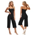 thumbnail image 1 of Bosfbaoi Two Piece Sets for Women Adjustable Spaghetti Strap Cami Tops High Waist Wide Leg Capri Pants Casual Loungewear Sets, 1 of 8