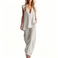 thumbnail image 1 of Bosfbaoi Two Piece Sets for Women Linen Blend Modern Fit Outfit Set Deep V-Neck Cap Sleeve Tops Wide Leg Pants Matching Sets Women Clothing, 1 of 7