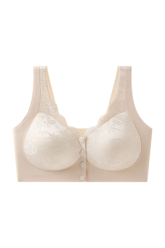 Unlined Minimizer Bra for Womens,Front Closure Bra for Breast Forms,Seamless Supportive Bralette for Women