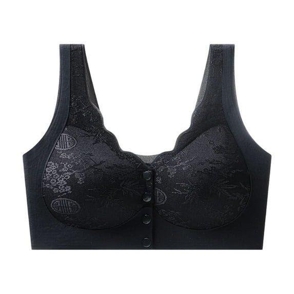 Bosfbaoi Unlined Minimizer Bra for Womens,Front Closure Bra for Breast Forms,Seamless Supportive Bralette for Women