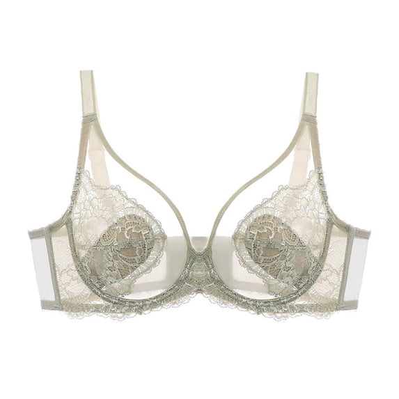 Bosfbaoi Unlined Minimizer Bras for Women Full Coverage Underwire Plus Size Lace Mesh Bras for Large Breasts