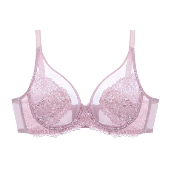 Bosfbaoi Unlined Minimizer Bras for Women Full Coverage Underwire Plus Size Lace Mesh Bras for Large Breasts