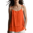 thumbnail image 1 of Bosfbaoi Women's Double Layer Cami Tank Tops with Square Buckle Straps Flowy Casual Blouses, Sizes S-5XL, 1 of 6