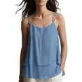 thumbnail image 1 of Bosfbaoi Women's Double Layer Cami Tank Tops with Square Buckle Straps Flowy Casual Blouses, Sizes S-5XL, 1 of 6