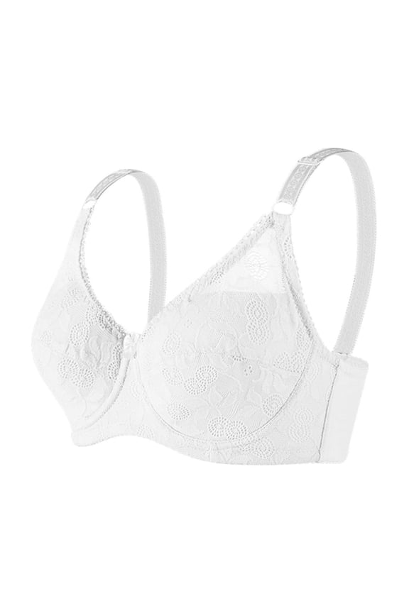 Women's Floral Lace Bra Plus Size Firm Hold Non Wired Non Padded Full Coverage Minimizer