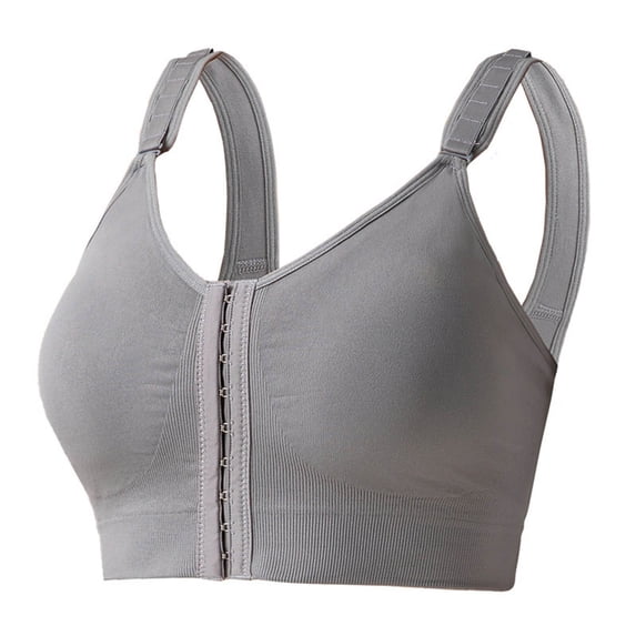 Bosfbaoi Women's Front Closure Racerback Sports Bra, High Support Posture Corrector Bra, Breathable Seamless Workout Bra