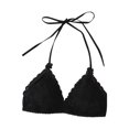 thumbnail image 1 of Bosfbaoi Women's Halter Lace Bralette, Wireless Triangle Bra Unlined Sheer Mesh, No Underwire Soft Cups Adjustable Straps Intimates, 1 of 2