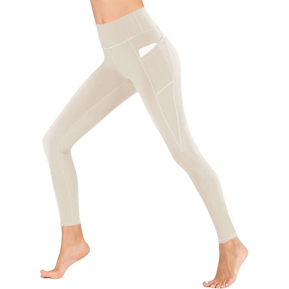 Bosfbaoi Women's High Waisted Yoga Leggings with Pockets, Tummy Control Non See Through Workout Athletic Running Yoga Pants