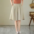 thumbnail image 1 of Bosfbaoi Women's Linen Shorts Wide Leg Dress Casual Summer Pleated Shorts High Waisted with Pockets 5", 1 of 8