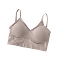 thumbnail image 1 of Bosfbaoi Women's M Rib Seamless Brami, Pullover Wireless V-Neck Cami Bra,Soft Comfortable Everyday Sleep Bras, 1 of 3
