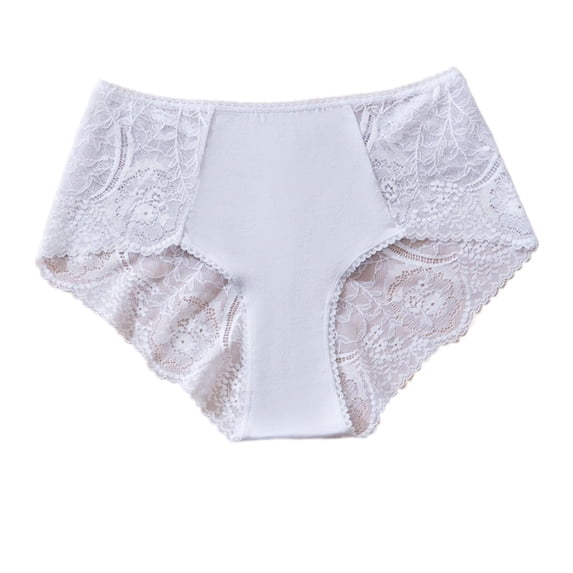 Bosfbaoi Women's Panties Solid Color Lace Pattern Panties Hollow-out Mid-Waist Briefs Comfortable Breathable Panties