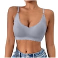 thumbnail image 1 of Bosfbaoi Women's Seamless Wireless Bra with Scalloped Trim, Thin Adjustable Strap Invisible Bralette, Soft Lightweight All-Day Comfort Lingerie for Ladies, 1 of 5