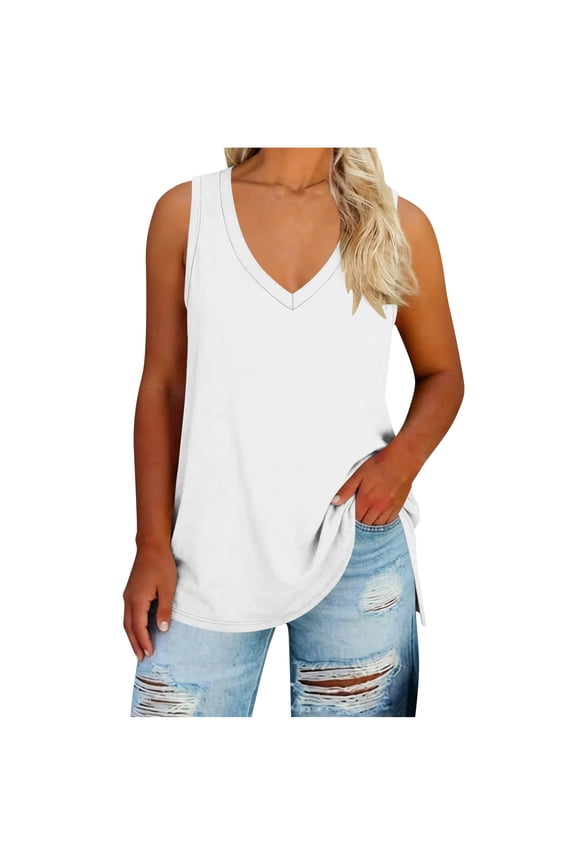 Women's U-Neck Pleated Front Sleeveless Tank Tops Casual Layering Basic Shirts, Sizes S-XXL