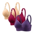 thumbnail image 1 of Bosfbaoi Women's Wireless Plus Size Bra, 3 Pack Comfort Bra, Soft Breathable Full Coverage Bra, Everyday Casual Support Bralette, Adjustable Strap Shaping Bra, Size S-XXXXXL, 1 of 8
