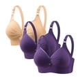 thumbnail image 1 of Bosfbaoi Women's Wireless Plus Size Bra, 3 Pack Comfort Bra, Soft Breathable Full Coverage Bra, Everyday Casual Support Bralette, Adjustable Strap Shaping Bra, Size S-XXXXXL, 1 of 7