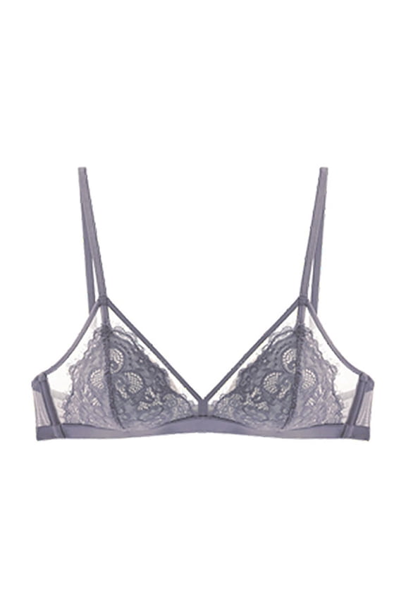 Womens Bra No Underwire Lace Unlined Demi Triangle Bralettes,See Through Lingerie Underwire Unlined Sheer Push Up Bras