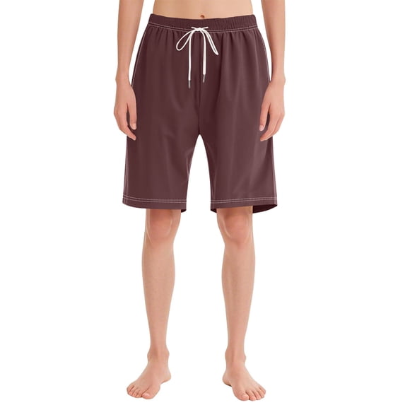 Bosfbaoi Womens Casual Pajama Shorts Elastic Soft Comfy Sleep Plus Size Bermuda Shorts Stylish Lounge Pj Bottoms with Drawstring