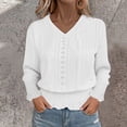 thumbnail image 1 of Bosfbaoi Womens V Neck Cardigan Sweaters Button Up Cropped Boho Knit Long Sleeve Loose Trendy Sweater Tops, 1 of 8