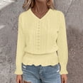 thumbnail image 1 of Bosfbaoi Womens V Neck Cardigan Sweaters Button Up Cropped Boho Knit Long Sleeve Loose Trendy Sweater Tops, 1 of 8