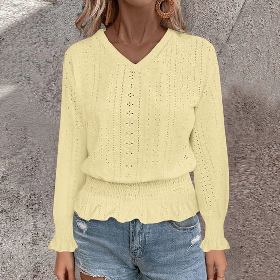 Bosfbaoi Womens V Neck Cardigan Sweaters Button Up Cropped Boho Knit Long Sleeve Loose Trendy Sweater Tops