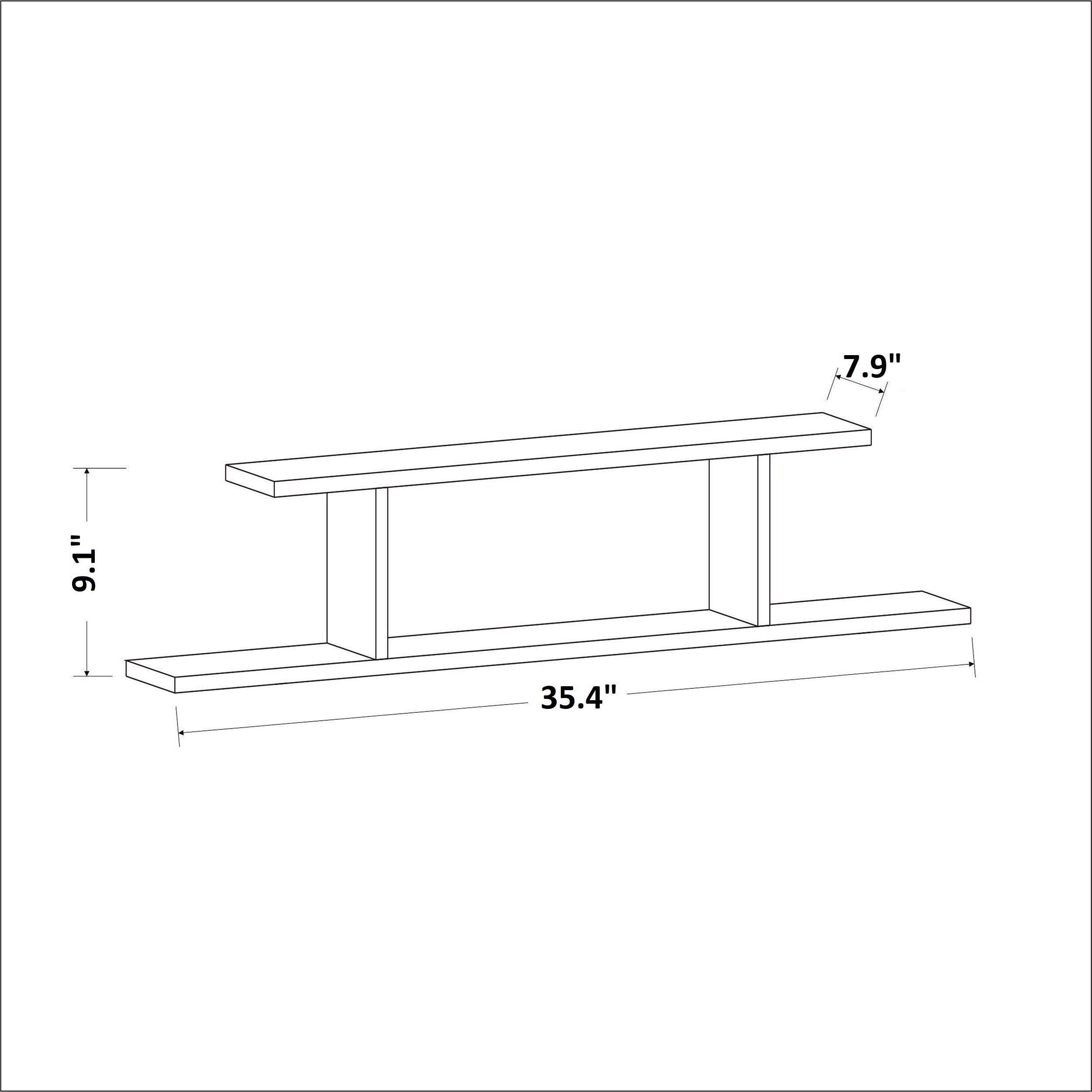 Bosfori Atlantic Floating Wall Shelf Anthracite