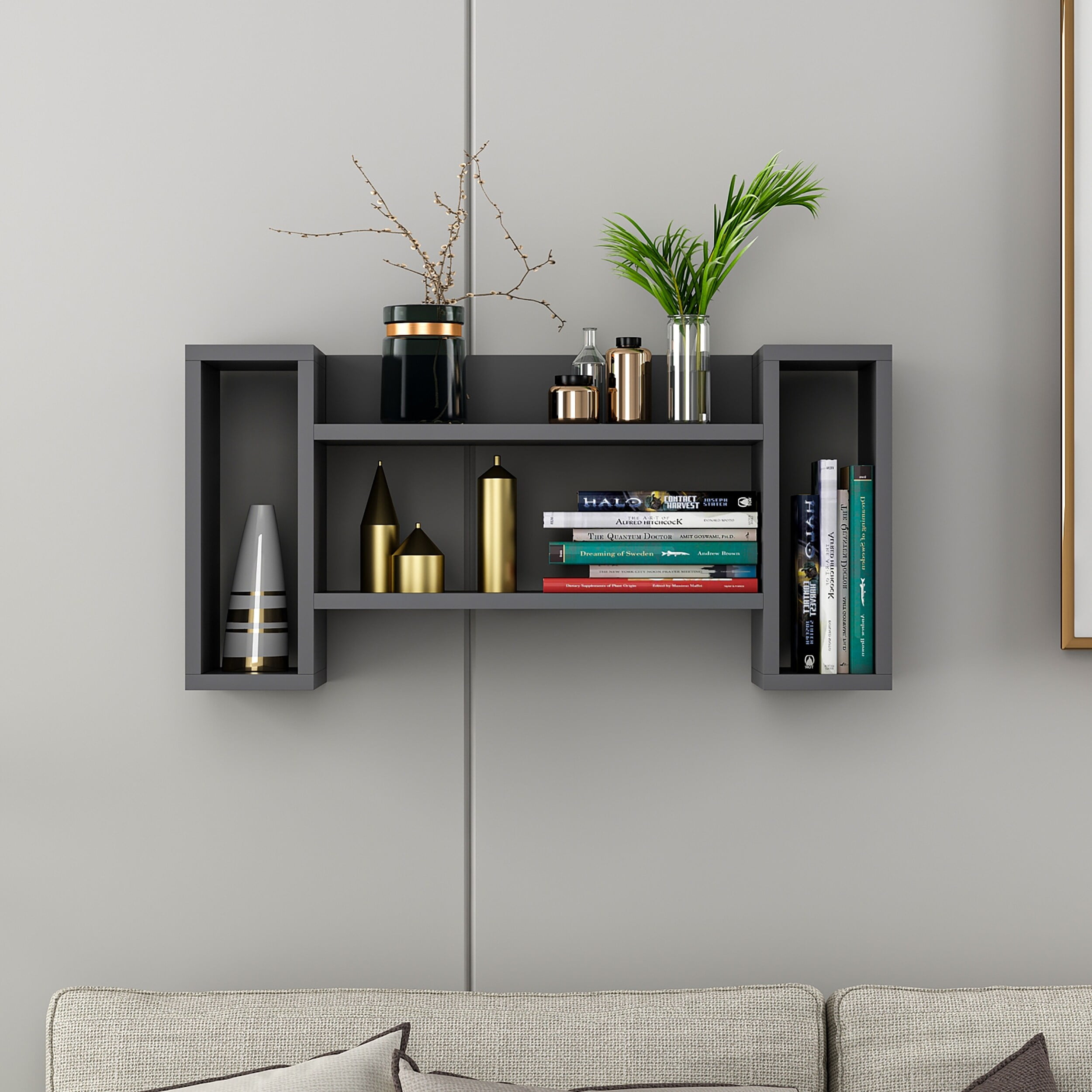 Bosfori Troy Floating Wall Shelf Anthracite