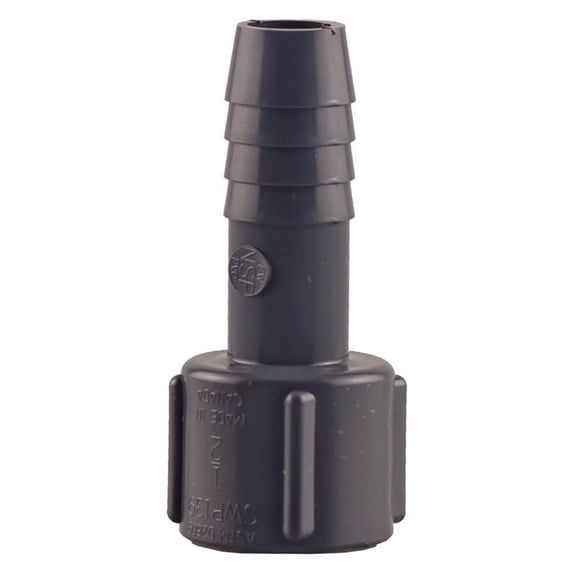 Boshart Polypropylene Female Adapter Pipe Fitting - 1/2 In. FPT x 1/2 In. D - 1 Pack Gray
